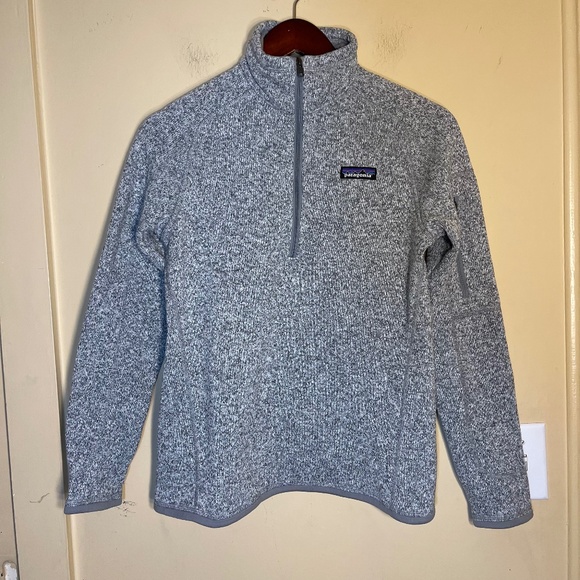 Patagonia Sweaters - Women's Better Sweater Patagonia Light Birch White Quarter-Zip Fleece Pullover